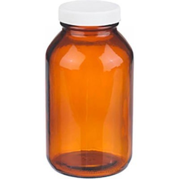 Cp Lab Safety. Wheaton® 16 oz Amber Wide Mouth Packer Bottles, PP/PTFE Lined Caps, Case of 12 W216949